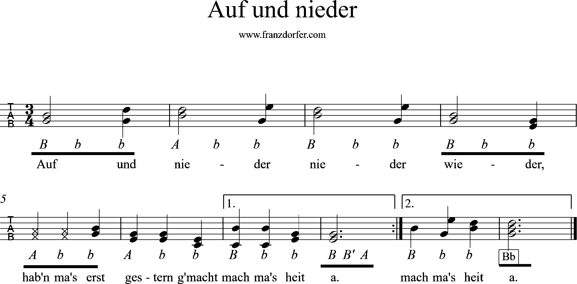 griffschrift, Auf und nieder